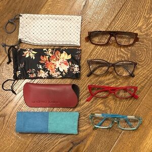 Bundle of 2.0 Eyewear and cases. ICU Eyewear, Corinne McCormack, Max Studio, ?